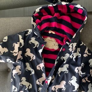 Hairy girls size 6 change colour rain coat